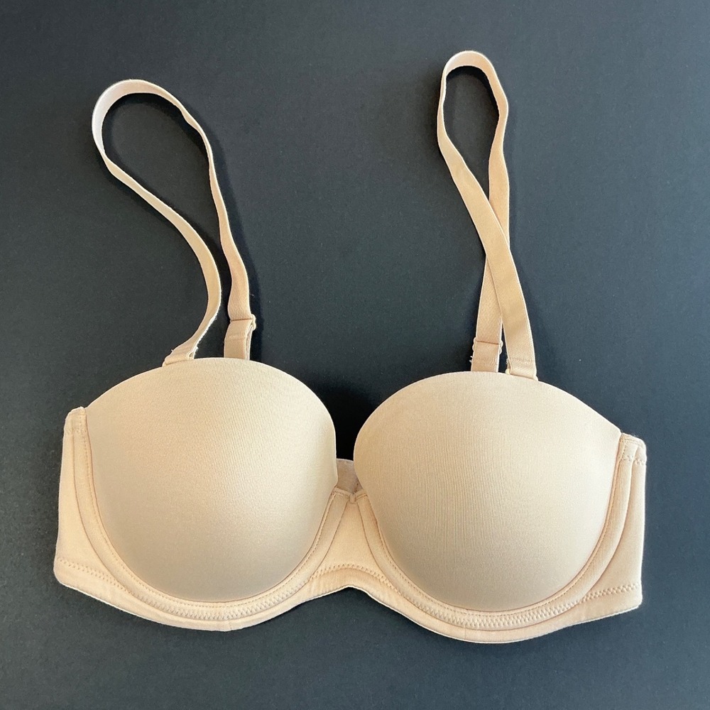 Wacoal Red Carpet Full Busted Strapless Bra 32C Nude 854119 Convertible Straps